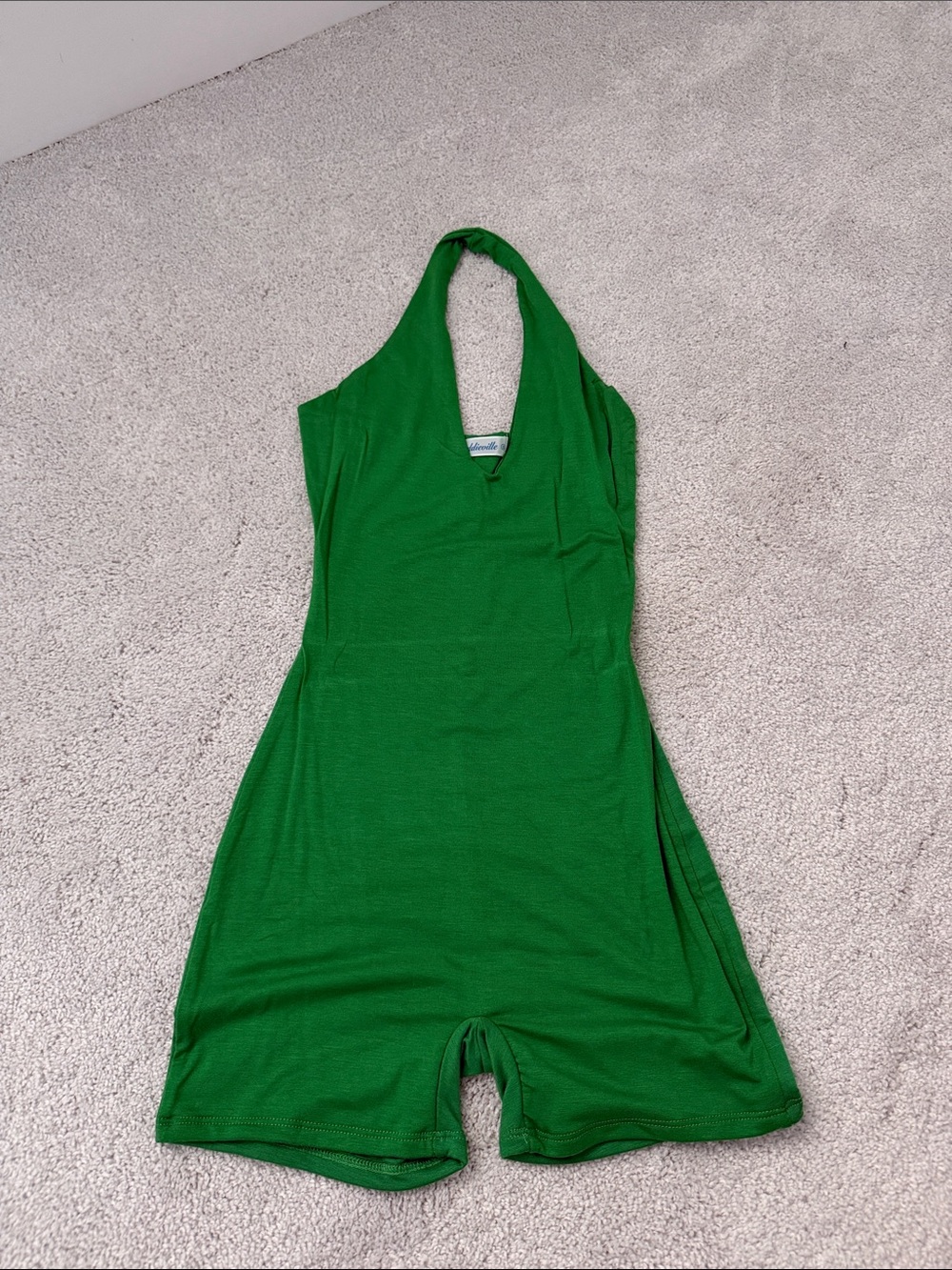 Green Halter Romper Jumpsuit - Women